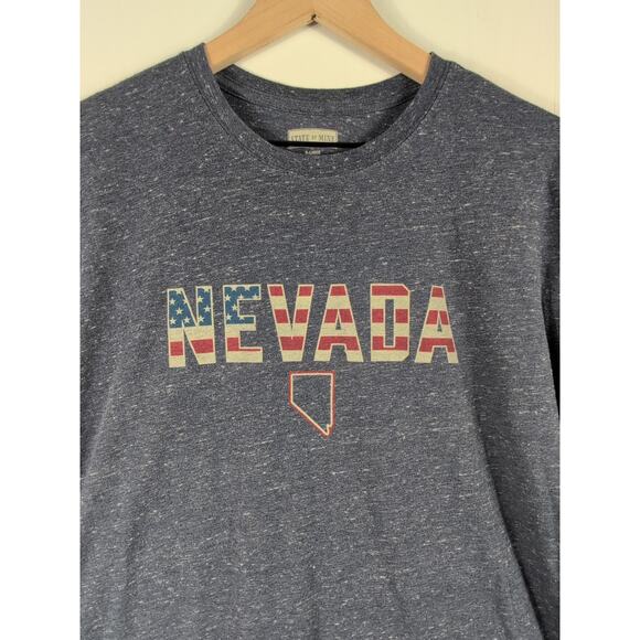 State of Mind Nevada Graphic T-Shirt XL Brown USA Tee Casual - Picture 4 of 16